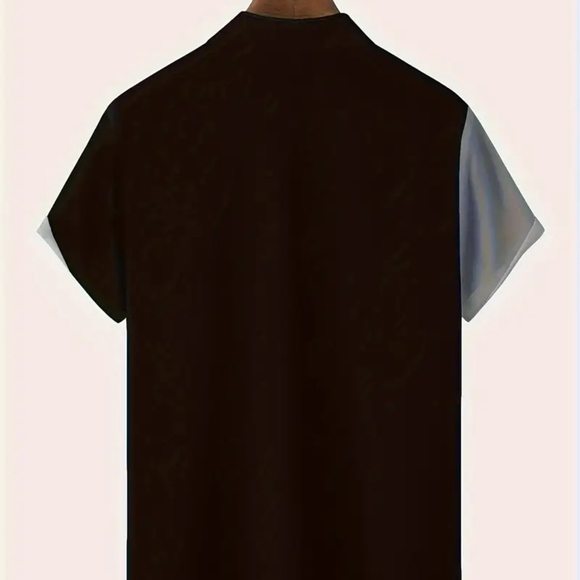 Men's Black and Gray Palm Tree Casual Shirt - Picture 2 of 6